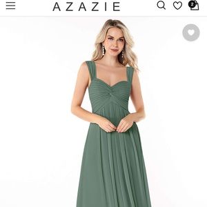 NWT Azazie Kaitlynn Bridesmaid Dress - Color Eucalyptus, Size 12
